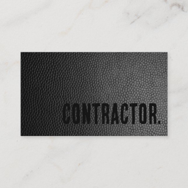 Carte De Visite Entrepreneur en cuir Premier Black Faux (Devant)