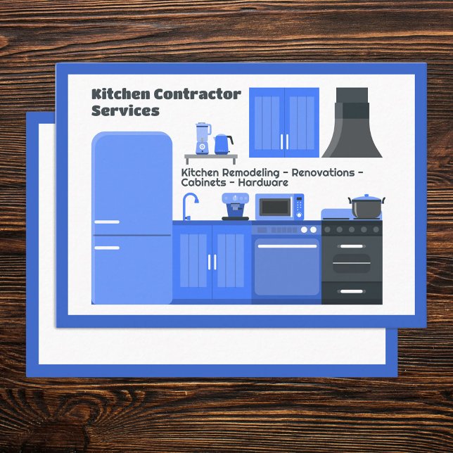 Carte De Visite Entrepreneur en cuisine (Kitchen Contractor Business Cards)