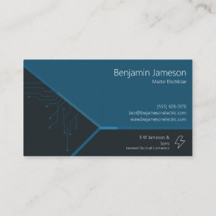 Carte De Visite Entrepreneur en électricité de circuit moderne