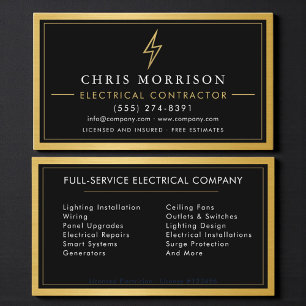 Carte De Visite Entrepreneur en électricité Électricien Métal