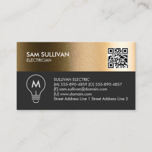 Carte De Visite Entrepreneur en électricité Monogramme