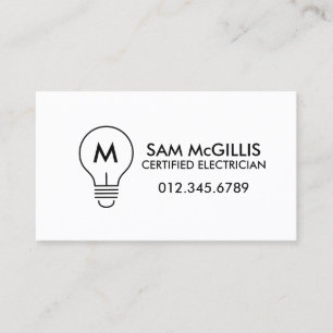 Carte De Visite Entrepreneur en électricité Monogramme