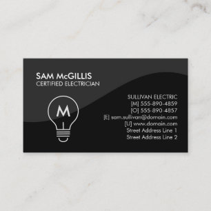 Carte De Visite Entrepreneur en électricité Monogramme