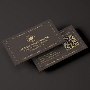 Carte De Visite Entrepreneur en énergie solaire moderne Espresso