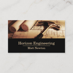 Carte De Visite Entrepreneur en ingénierie architecteConstruction 