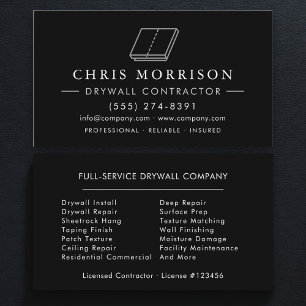 Carte De Visite Entrepreneur en plaques de plâtre Sheetrock