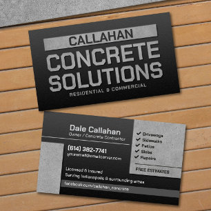 Carte De Visite Entrepreneur en solutions de béton industriel