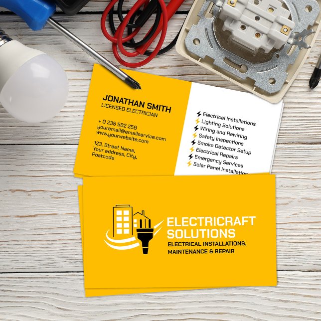 Carte De Visite Entrepreneur professionnel en électricité - Électr (Créateur téléchargé)