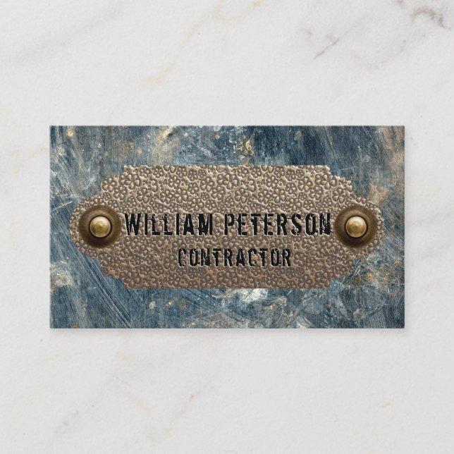 Carte De Visite Entrepreneur professionnel Masculine Métal Acier (Devant)