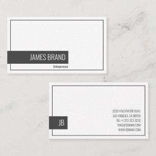 Carte De Visite Entrepreneur professionnel minimaliste