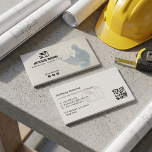 Carte De Visite Entrepreneurs de bâtiments commerciaux Croquis g
