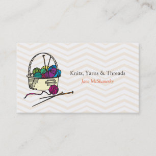 Carte De Visite Entreprise artisanale de tricot de fil de crochet