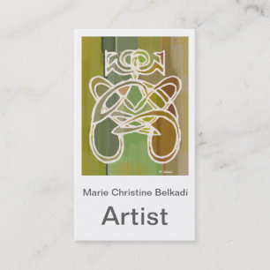 Carte De Visite Entreprise artistique moderne Vert Abstrait