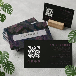 Carte De Visite Entreprise botanique violet foncé