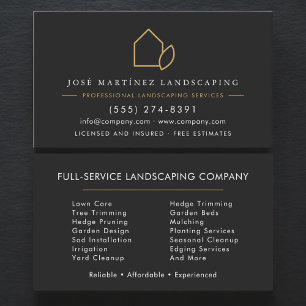 Carte De Visite Entreprise d'aménagement paysager Service de pelou