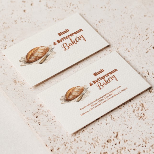 Carte De Visite Entreprise de Boulangerie Artisanale Blush Art (Créateur téléchargé)