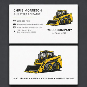 Carte De Visite Entreprise de construction à chargeuse compacte