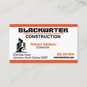 Carte De Visite Entreprise de construction commerciale et résident