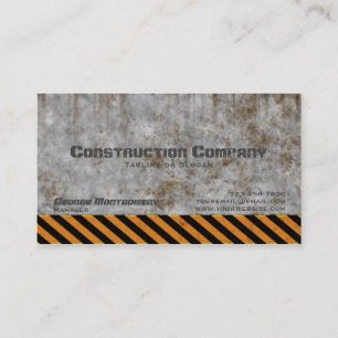 Carte De Visite Entreprise de construction concrète de précaution
