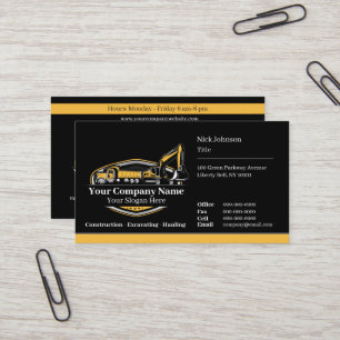Carte De Visite Entreprise de Construction de Matériel Lourd Profe
