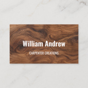 Carte De Visite Entreprise de construction de menuiserie en bois é