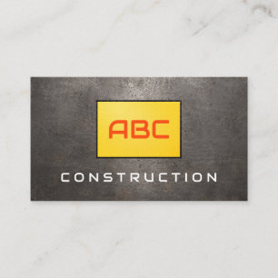 Carte De Visite Entreprise de construction de métal grunge orange 