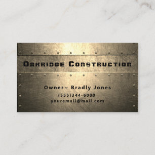 Carte De Visite Entreprise de construction de métal professionnel