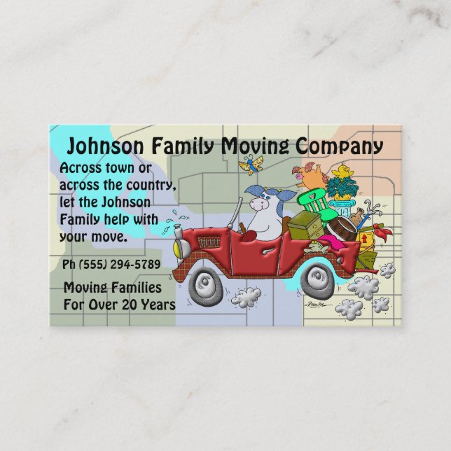 Carte De Visite Entreprise de déménagement de famille (Devant)