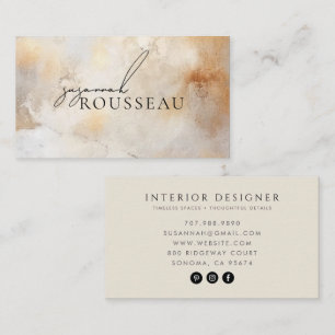 Carte De Visite Entreprise de designer d'intérieur Ivory Gold