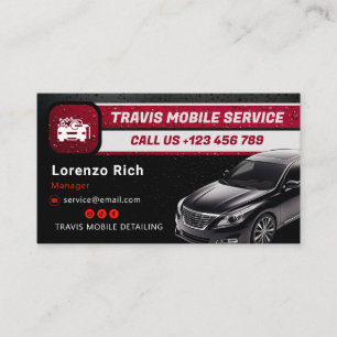 Carte De Visite Entreprise de détail mobile   Rouge noir moderne