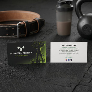 Carte De Visite Entreprise de formateur en fitness Muscle noir