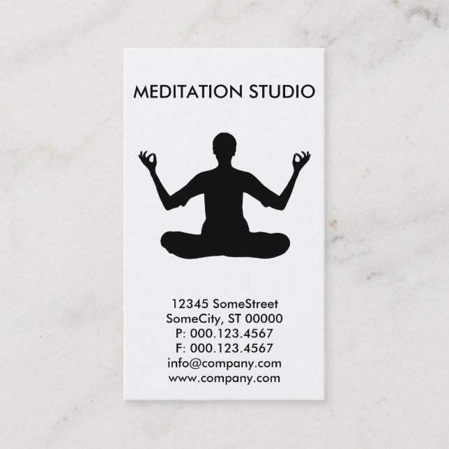 Carte De Visite entreprise de méditation personnalisée (Devant)