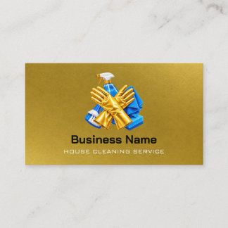 Carte De Visite Entreprise de nettoyage de maison moderne gants do