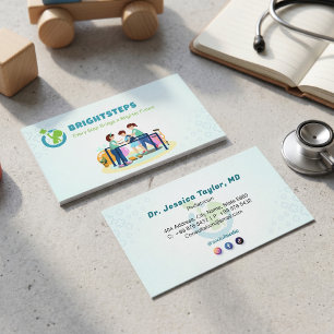 Carte De Visite Entreprise de réadaptation pédiatrique Blue Medi