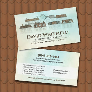 Carte De Visite Entreprise de services de toiture par entrepreneur