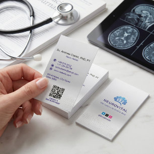 Carte De Visite Entreprise de thérapie en neurologie Argent mini