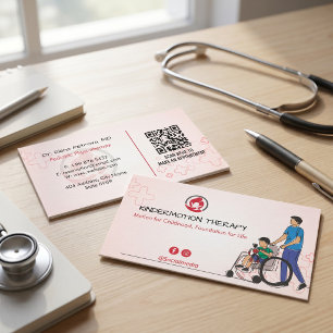 Carte De Visite Entreprise de thérapie pédiatrique   Rouge clair