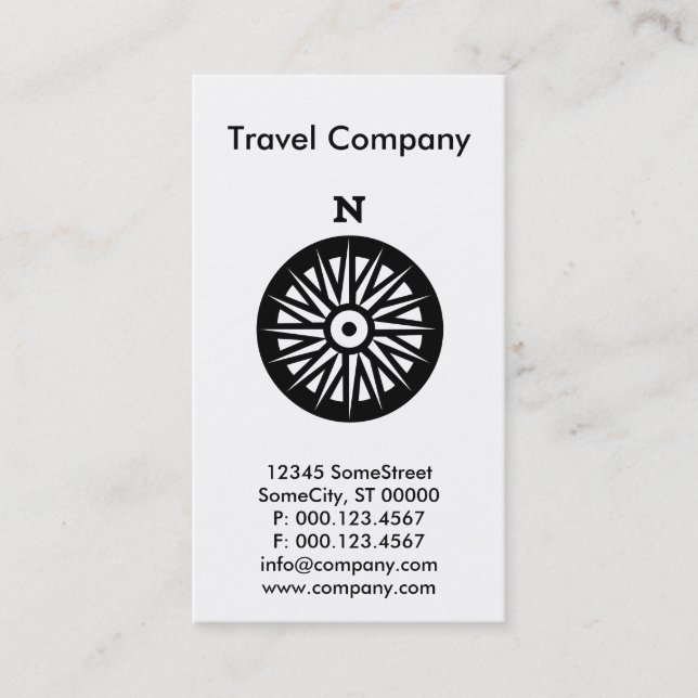 Carte De Visite entreprise de voyages sur mesure (Devant)