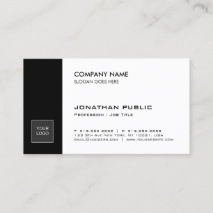 Carte De Visite Entreprise design élégante et élégante en noir bla