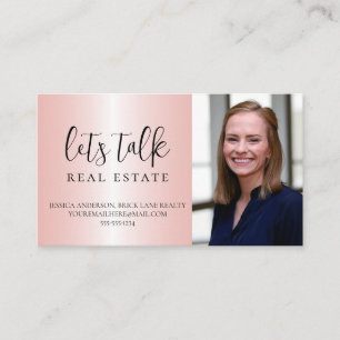 Carte De Visite Entreprise immobilière en métal rose