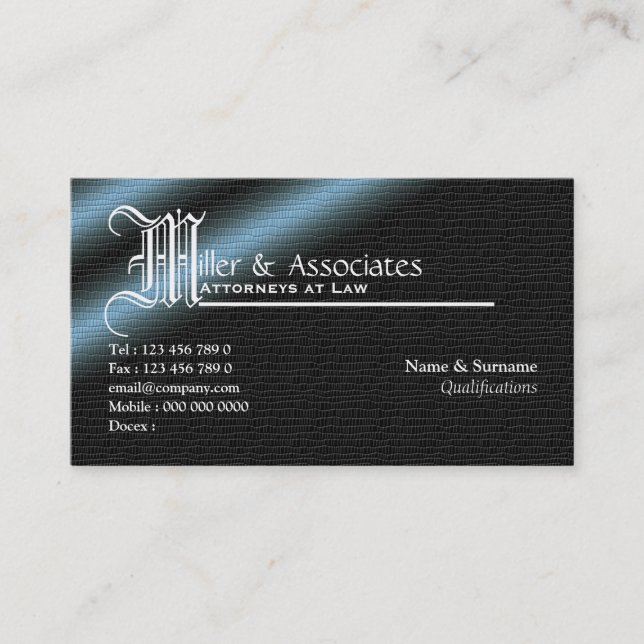 Carte De Visite Entreprise juridique d'avocat de mandataire de loi (Devant)