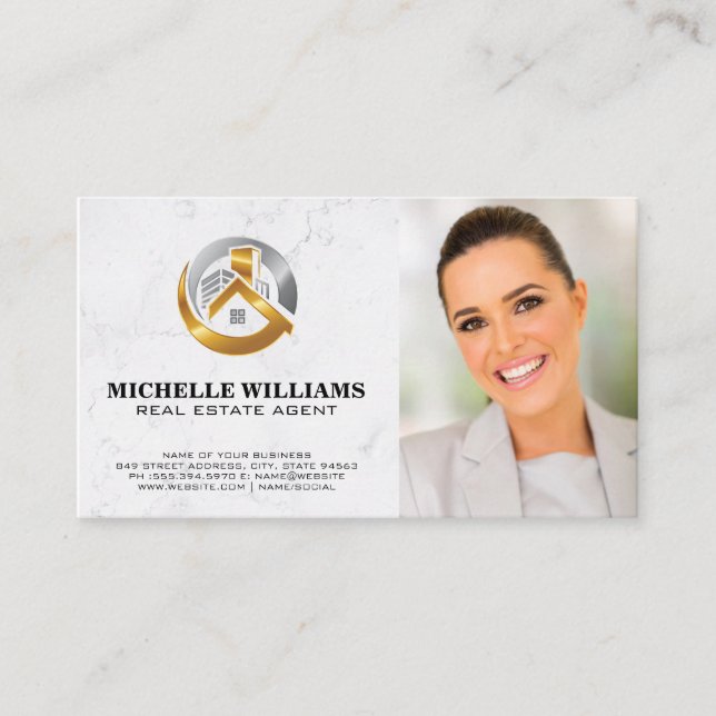 Carte De Visite Entreprise | Logo des biens immobiliers (Devant)