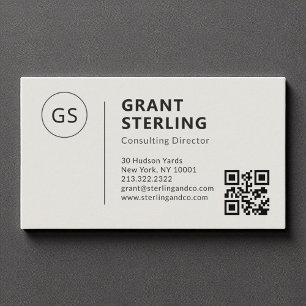 Carte De Visite Entreprise Minimaliste professionnel QR Code