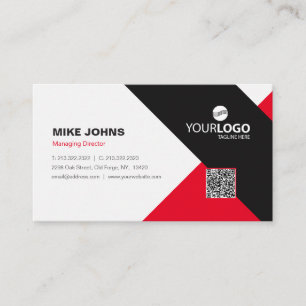 Carte De Visite Entreprise moderne et professionnel rouge et noir