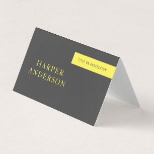Carte De Visite Entreprise moderne Gris & Jaune Professionnelle
