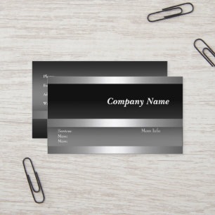 Carte de visite entreprise Noir Argent Blanc