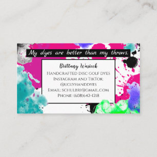 Carte de visite entreprise peinture rose et noir