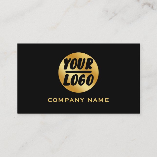 Carte De Visite Entreprise personnalisée Logo professionnel noir (Devant)