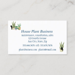 Carte De Visite Entreprise Plante maison personnalisée