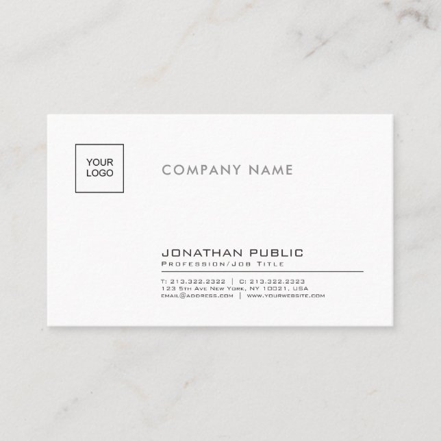 Carte De Visite Entreprise professionnelle élégante simple avec lo (Devant)